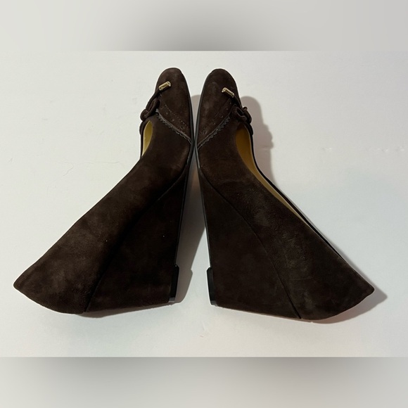 Isaac Mizrah Live Imkalma Brown Wedge Slip On Shoes Cute Bowtie 6M - Picture 5 of 13